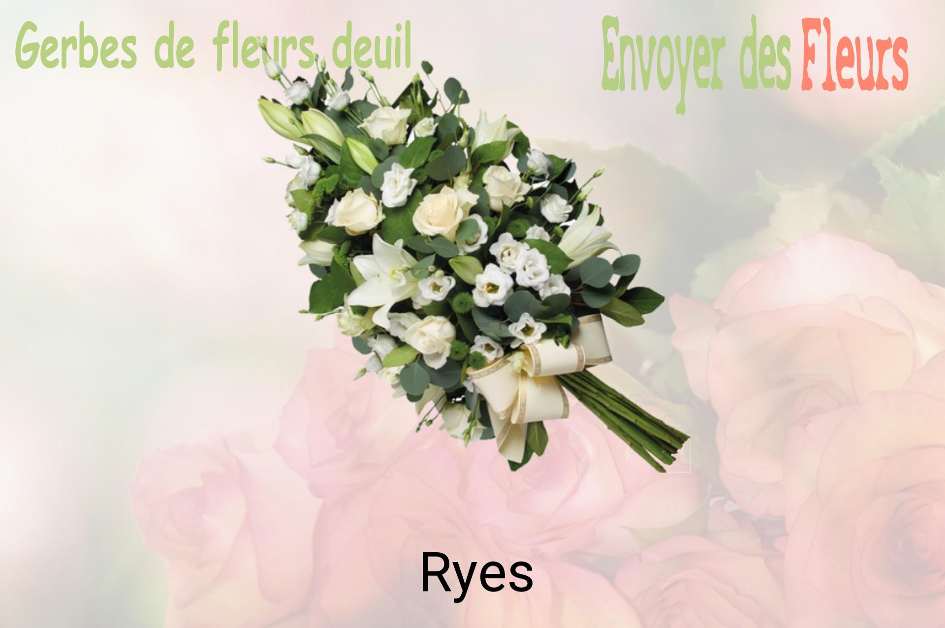 Gerbe de fleurs de deuil livrée à Ryes